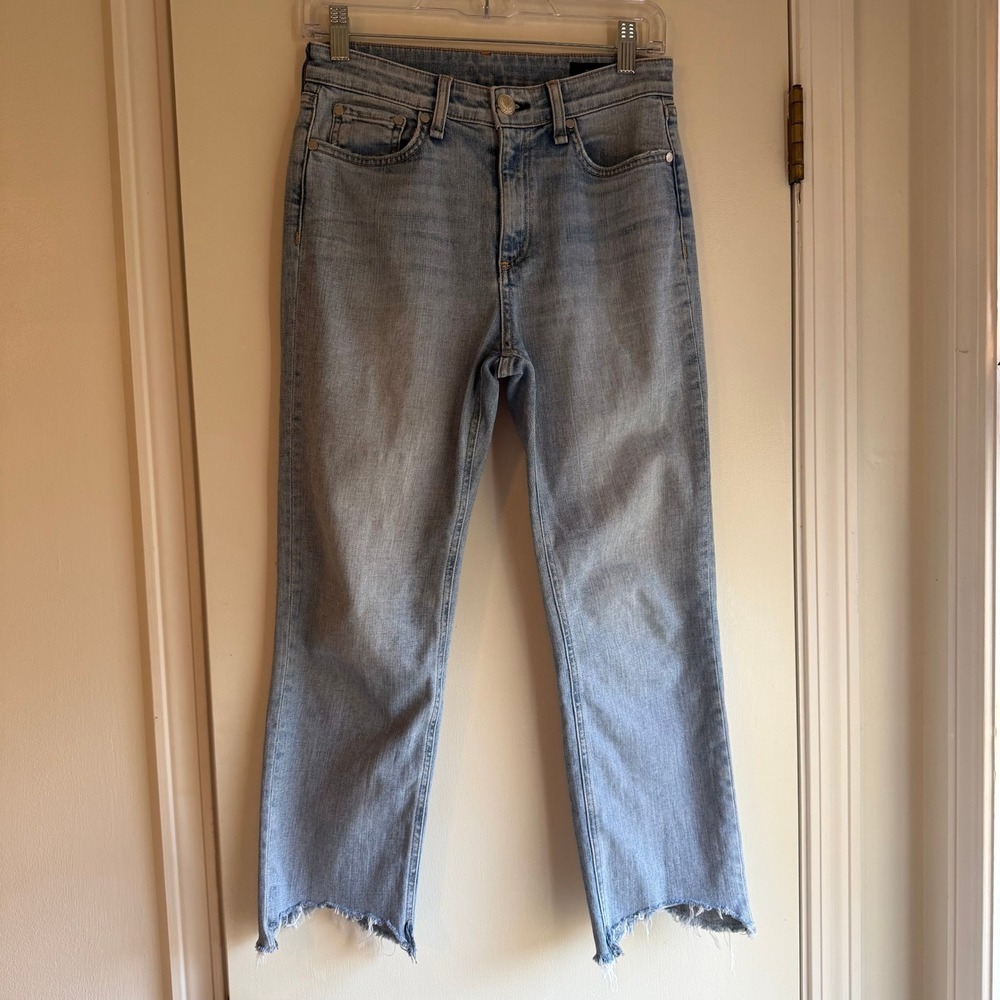 rag bone Nina High Rise Ankle Cigarette Jeans Light Wash Women Size 25